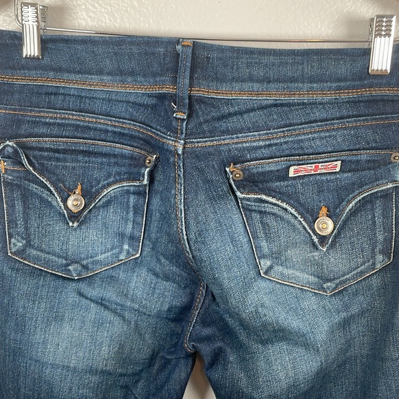 Hudson dark wash mid rise Collin skinny Jean flap back pockets size 28 - Picture 5 of 9